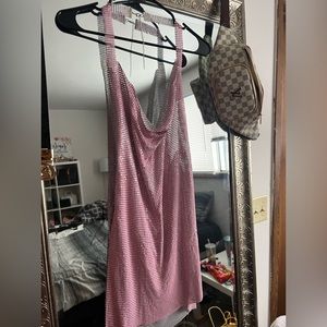 Pink drop neck dress